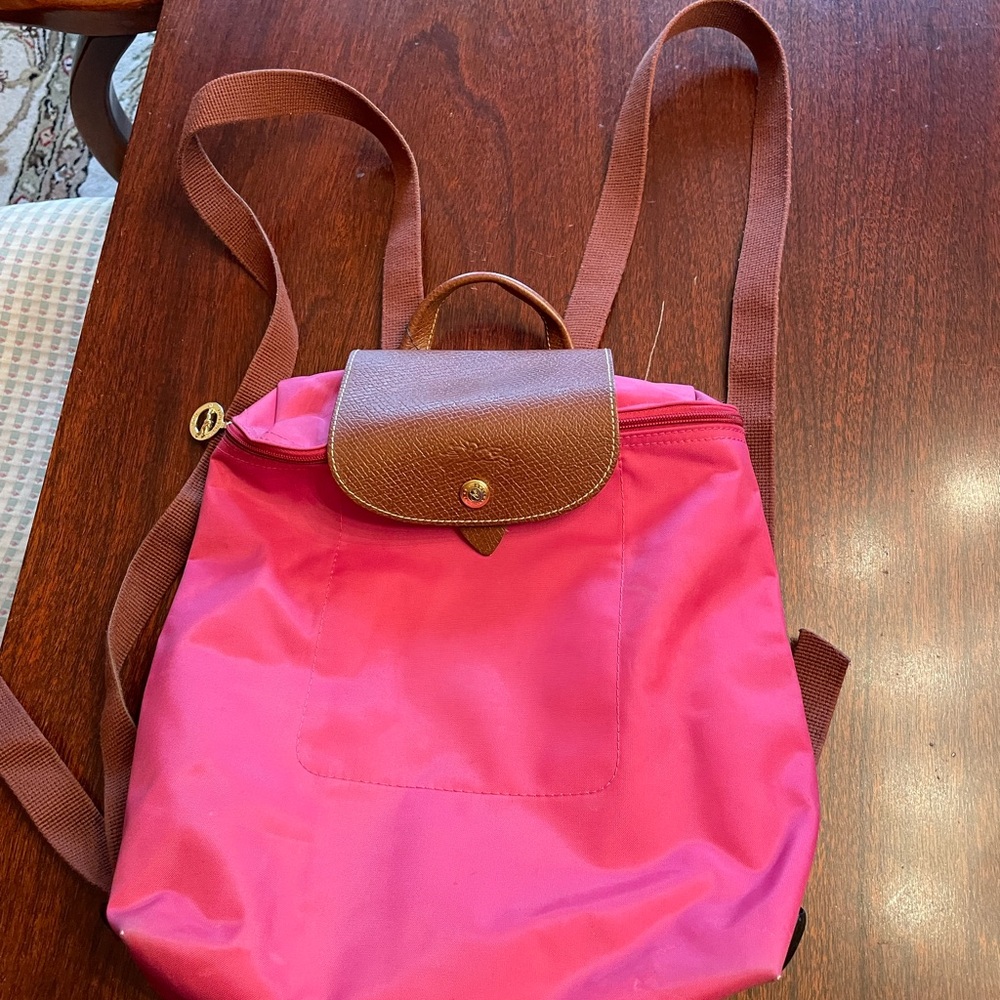 Pink and Brown Women's Backpack